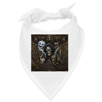 Keltischer Steampunk-Sensenmann - Bandana - Weiß - Vorne