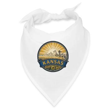 Kansas Sunflower Prairie Retro-Reisegeschenk - Bandana - Weiß - Vorne