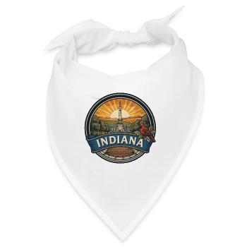 Indiana Vintage Monument Retro Reiseabzeichen - Bandana - Weiß - Vorne