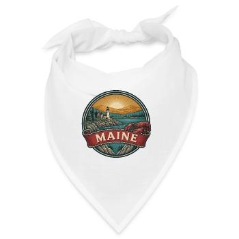 Maine Coastal Lighthouse Vintage-Reisegeschenk - Bandana - Weiß - Vorne