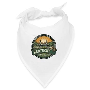 Kentucky Bluegrass Pferd Retro Reiseabzeichen - Bandana - Weiß - Vorne