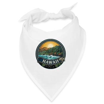Hawaii Na Pali Coast Retro Surf-Reisegeschenk - Bandana - Weiß - Vorne