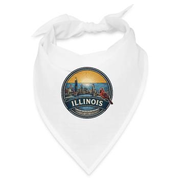 Illinois Chicago Skyline Vintage-Reisegeschenk - Bandana - Weiß - Vorne