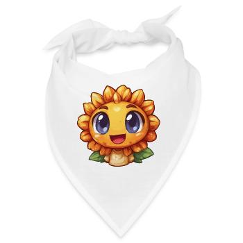 Lächelnde Sonnenblume Charme - Bandana - Weiß - Vorne