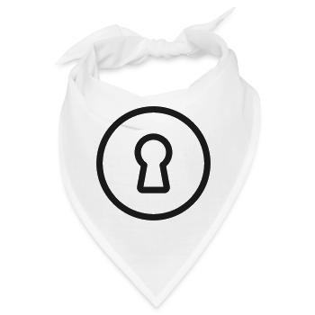 Sicherheits-Schlüsselloch-Linien-Symbol - Bandana - Weiß - Vorne