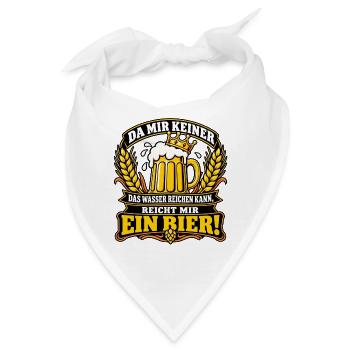 Reicht mir ein Bier! – Bierkrug mit Krone - Bandana - Weiß - Vorne
