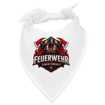 Feuerwehr Einsatzbereit Modernes Feuerwehr Design - Bandana - Weiß - Vorne