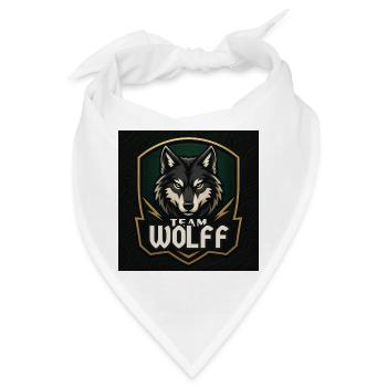 Team Wolf Namensschild Familienname Firma Name - Bandana - Weiß - Vorne