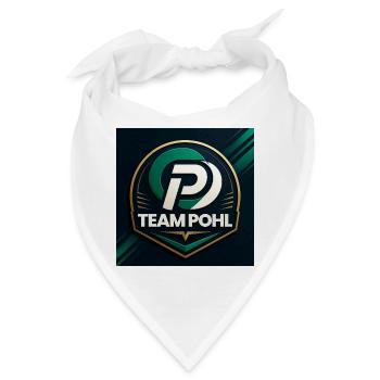 Team Pohl Logo Nachname Name Familie Firma - Bandana - Weiß - Vorne
