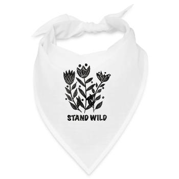 Stand Wild Floral Botanical Print Schwarz - Bandana - Weiß - Vorne