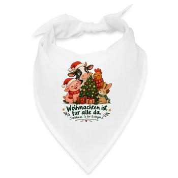 Weihnachten ist für alle da – Tierliebe - Bandana - Weiß - Vorne
