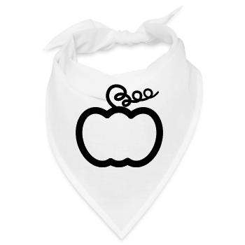 Minimalistischer Kürbis "Boo" - Bandana - Weiß - Vorne