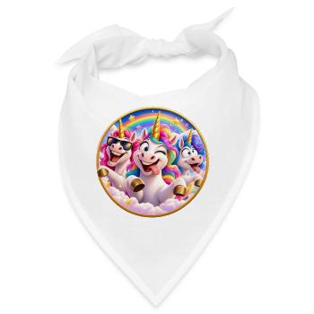 Festliche Regenbogeneinhörner - Bandana - Weiß - Vorne