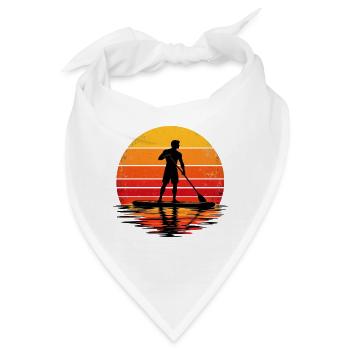 Retro Sunset Paddleboarder Silhouett - Bandana - Weiß - Vorne