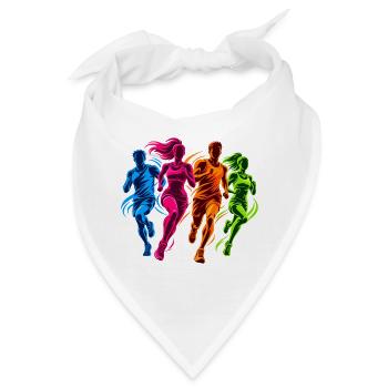 Joggen - Ein Motiv für Joggerinnen und Jogger  - Bandana - Weiß - Vorne
