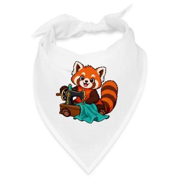 Red Panda nähen mit Vintage-Nähmaschine - Bandana - Weiß - Vorne
