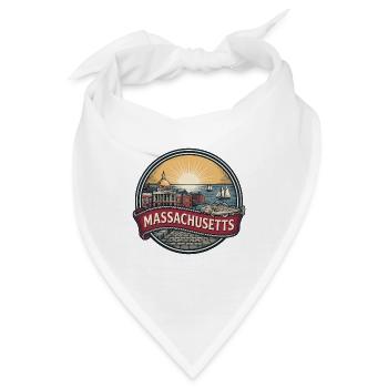 Massachusetts Boston Vintage-Reisesouvenir - Bandana - Weiß - Vorne