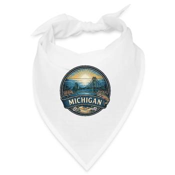 Michigan Great Lakes Vintage-Reiseabzeichen - Bandana - Weiß - Vorne