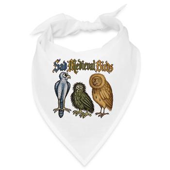 Traurige mittelalterliche Vögel - Bandana - Weiß - Vorne
