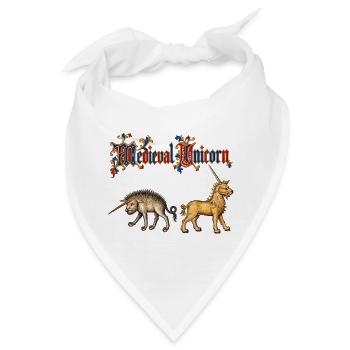 Mittelalterliche Einhörner - Bandana - Weiß - Vorne