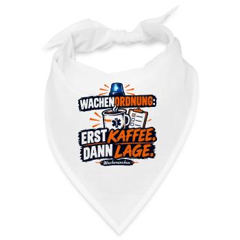 Wachenordnung Erst Kaffee Dann Lage - Bandana - Weiß - Vorne