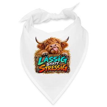 Lässig statt Stressig – Fröhlicher Bullenlook - Bandana - Weiß - Vorne