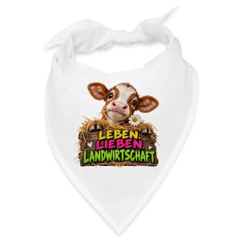 Leben Lieben Landwirtschaft - Bandana - Weiß - Vorne