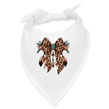 Leopardenschleife Juwel-Design - Bandana - Weiß - Vorne