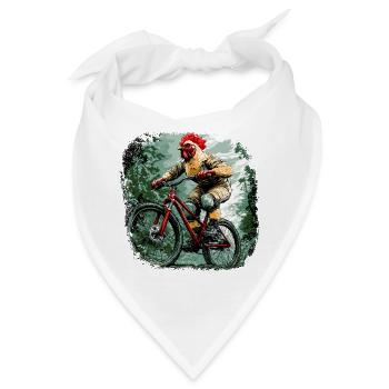 Hühner Bike / Bikerin Huhn - Bandana - Weiß - Vorne
