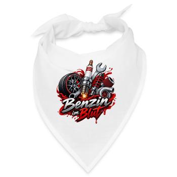 Benzin im Blut , Motorsport - Bandana - Weiß - Vorne