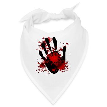 Halloween Blutende Hand - Bandana - Weiß - Vorne