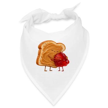 Kuschelt Toast mit Marmelade - Bandana - Weiß - Vorne