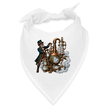 Steampunk-Dampfmeister-Mechanik - Bandana - Weiß - Vorne