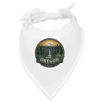 Oregon Multnomah Falls Mount Hood Reisegeschenk - Bandana - Weiß - Vorne