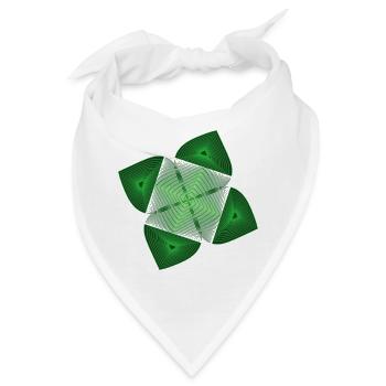 Grünes Geometrie Fraktal - Bandana - Weiß - Vorne