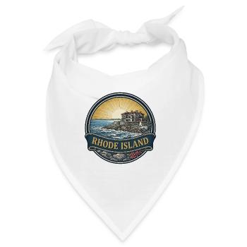 Rhode Island Newport Ocean Retro Reisegeschenk - Bandana - Weiß - Vorne