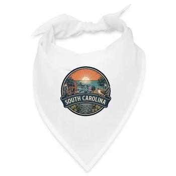 South Carolina Charleston Vintage-Reisegeschenk - Bandana - Weiß - Vorne