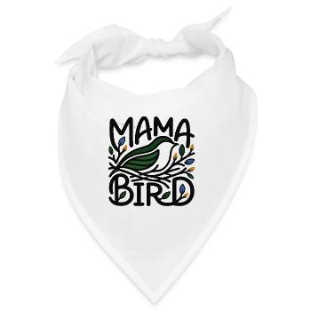 Mama Bird – Minimalistischer skandinavischer Stil - Bandana - Weiß - Vorne