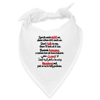 Roter Mehrsprachiger Text-Stack - Bandana - Weiß - Vorne