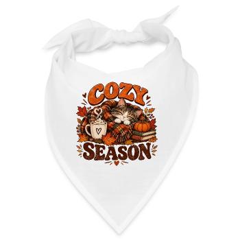 Katzengemütliche Herbstsaison - Bandana - Weiß - Vorne