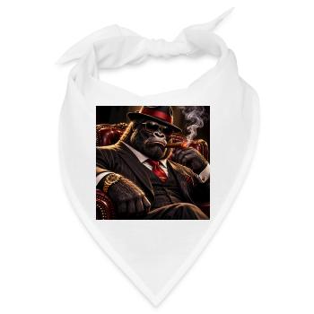 Gorilla-Dandy im Smoking und Zigarre - Bandana - Weiß - Vorne