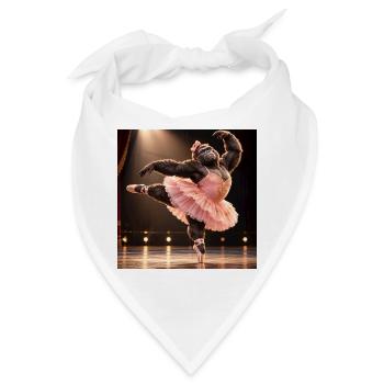 Gorilla-Ballerina-Pink in Tutu - Bandana - Weiß - Vorne