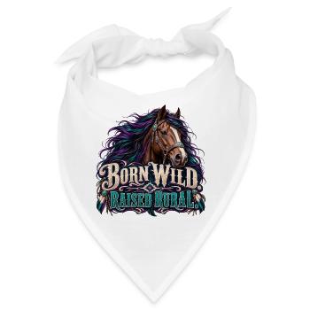 Geboren Wild, Ländlich Aufgewachsen - Bandana - Weiß - Vorne