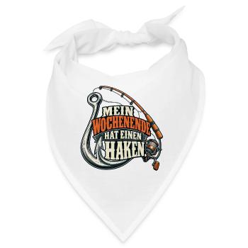Mein Wochenende hat einen Haken – Lustiges Retro-A - Bandana - Weiß - Vorne