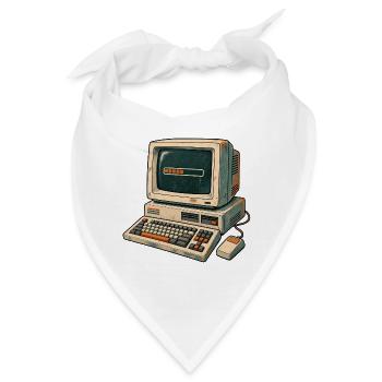 Retro-Computer Pixelästhetik - Bandana - Weiß - Vorne