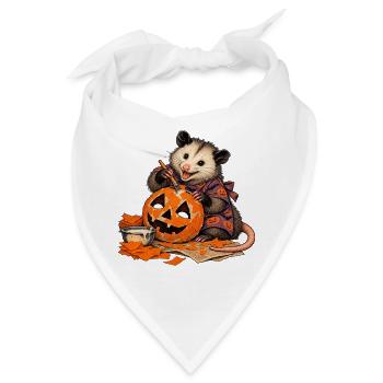 Opossum bastelt eine Pappmaché-Kürbismaske - Bandana - Weiß - Vorne