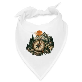 Kompasspfad im Bergwald - Bandana - Weiß - Vorne