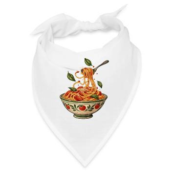 Spaghetti Schüssel Illustration - Bandana - Weiß - Vorne