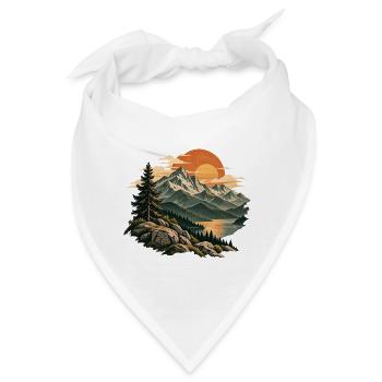 Abendrot am Bergsee - Bandana - Weiß - Vorne