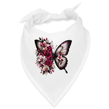Flügelpoesie Blüten-Schmetterling - Bandana - Weiß - Vorne